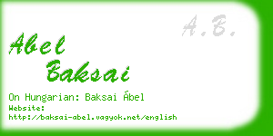 abel baksai business card