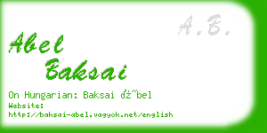 abel baksai business card